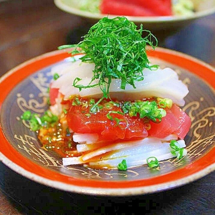 マグロとイカの韓国風さしみ 紅白のフェ レシピ 作り方 By きばな 楽天レシピ マグロとイカの韓国風さしみ 紅白のフェ レシピ 作り方 By きばな 楽天レシピ
